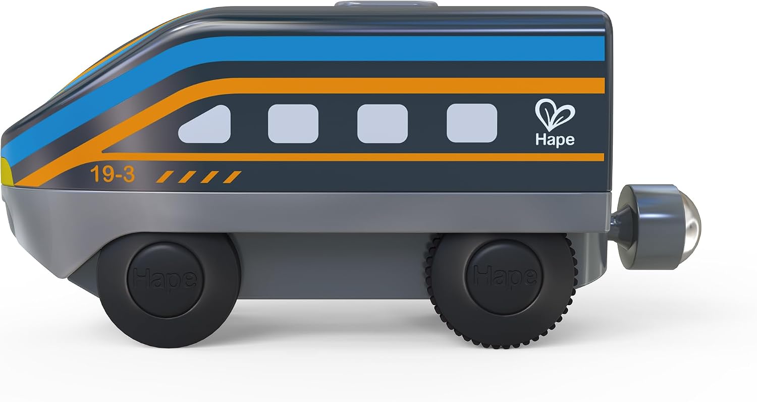 Detalle de Hape(ハペ)E3785 電池で走る特急電車 ブラック 木製・前後走行