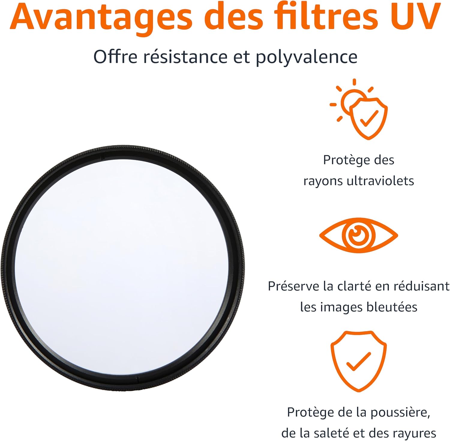 Detalle 2 de Amazon Basics Filtre UV circulaire 77 mm : protection quotidienne pour objectif