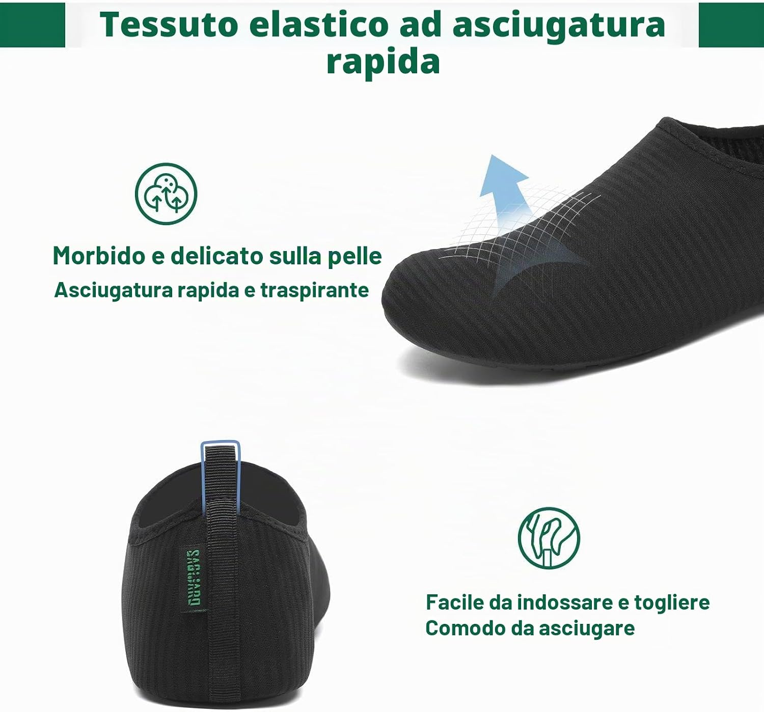 Detalle de SAGUARO Scarpe da Scoglio con Drenaggio a 7 Fori – Asciugatura Rapida, Unione di Comfort e Protezione