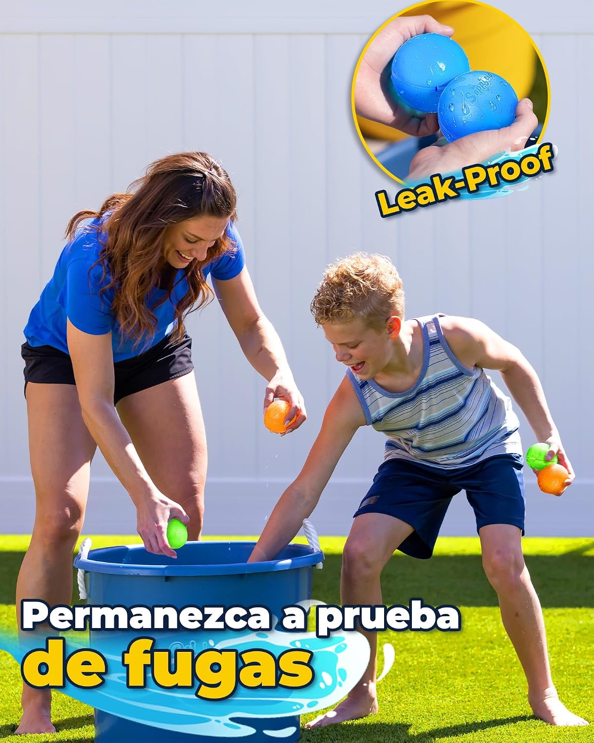 Detalle de Globos de Agua Reutilizables Smasiagon – Pack de 8 bolas magnéticas auto-sellantes