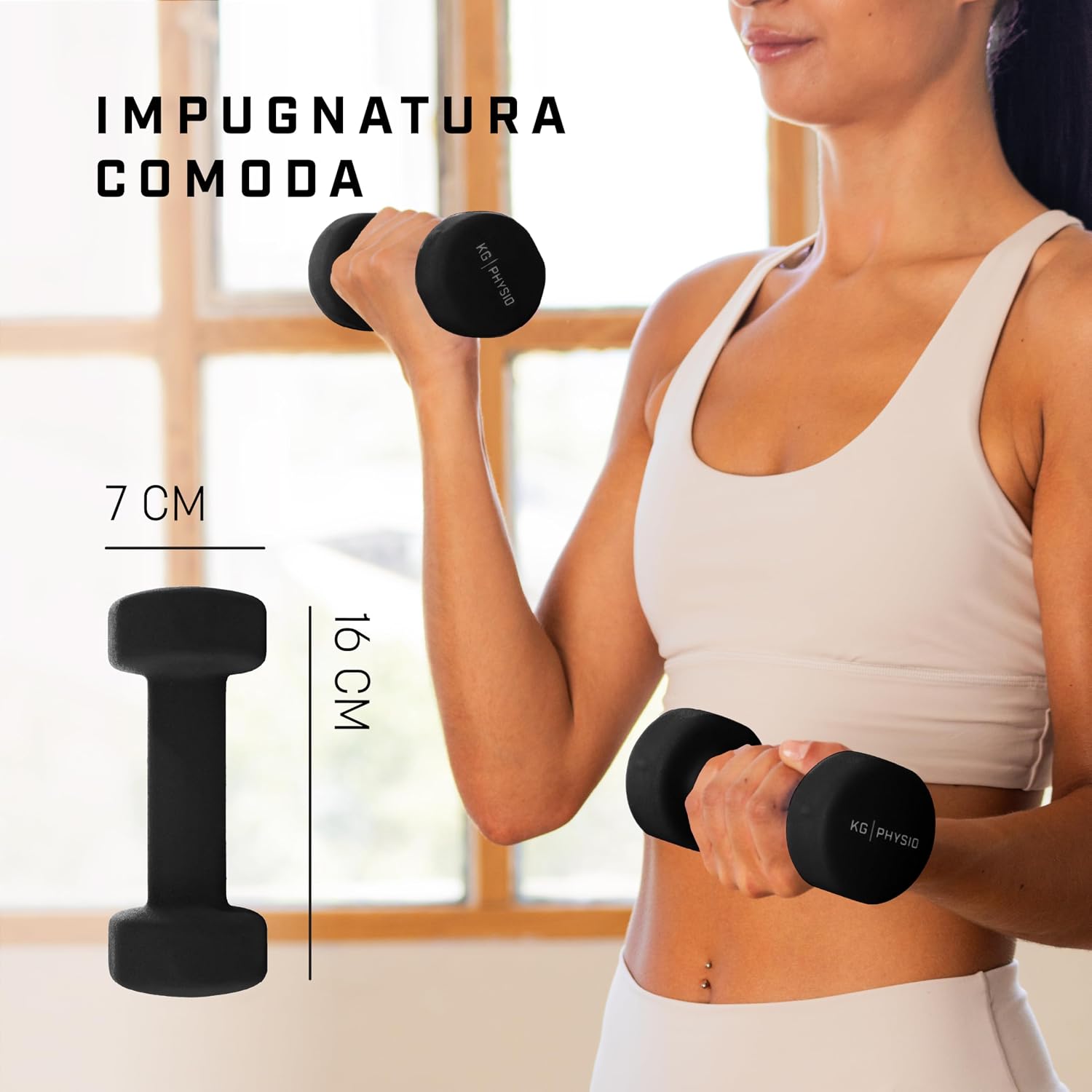 Detalle 1 de KG PHYSIO Kit 2 manubri neoprene 10 kg