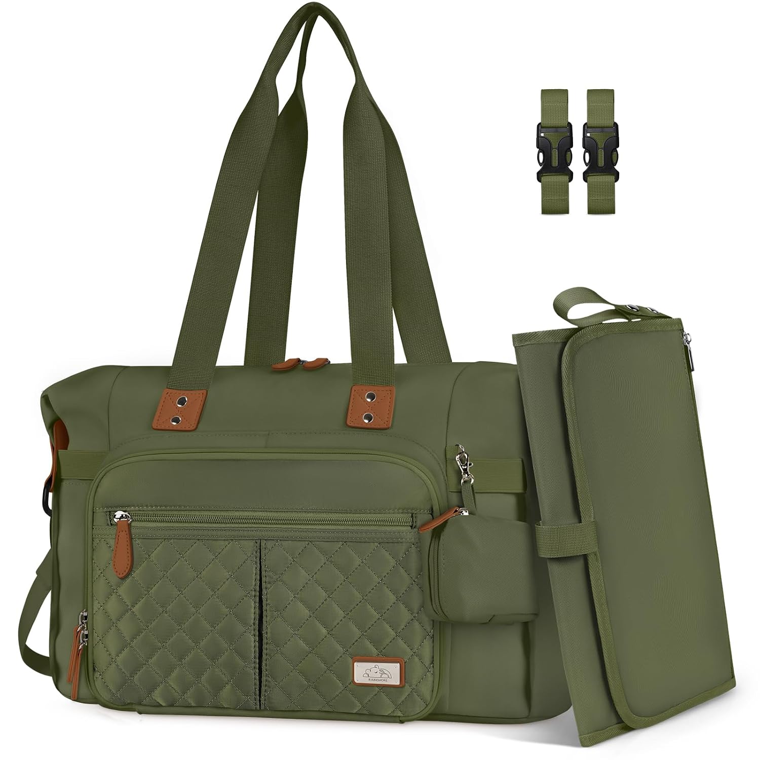 RAINSMORE Baby Wickeltasche Groß mit 7 Taschen