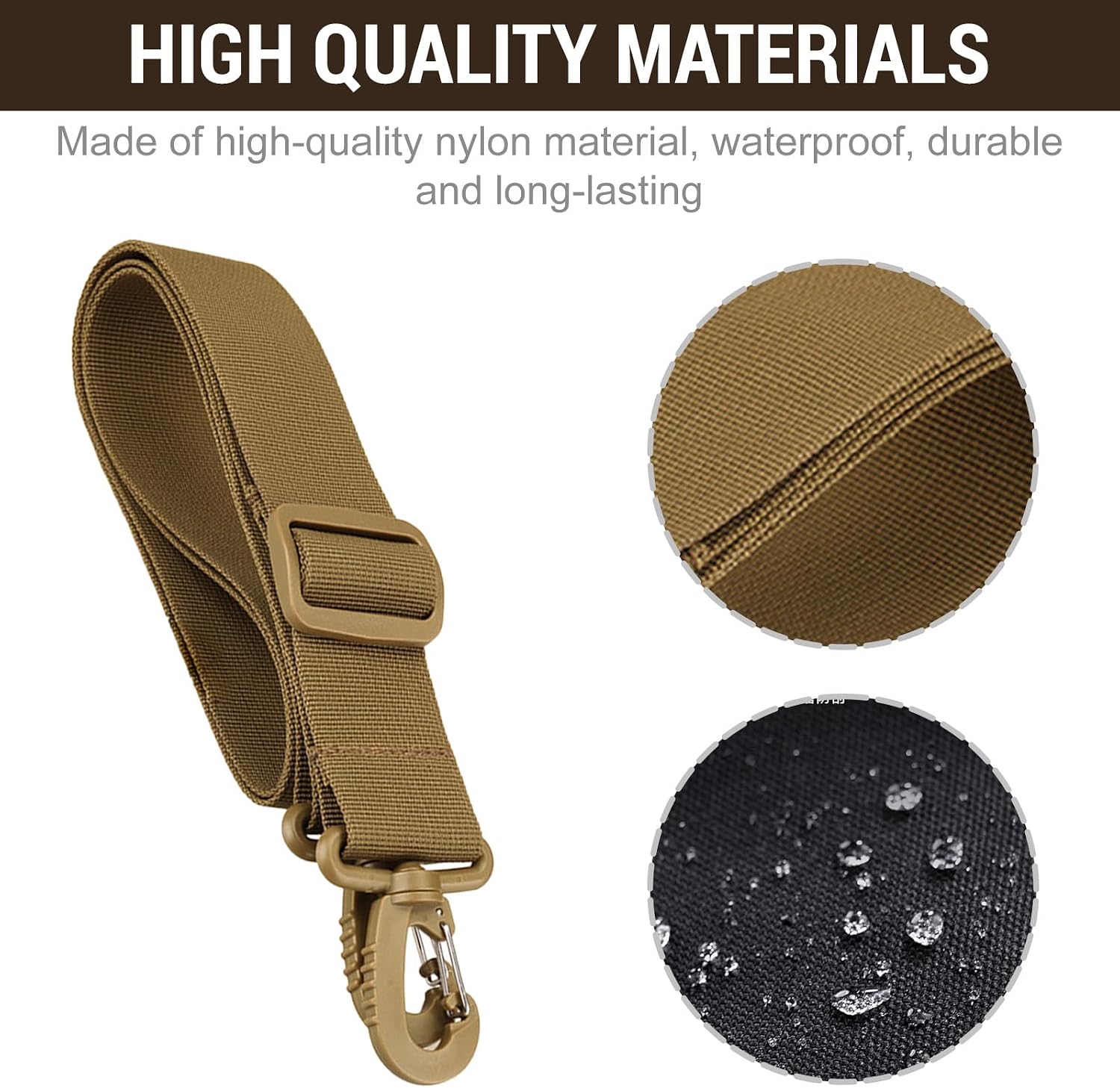 Thumbnail 5 de Schultergurt mit Karabiner – Verstellbarer Taschenriemen 155 cm, 3.8 cm Breite (Grün)