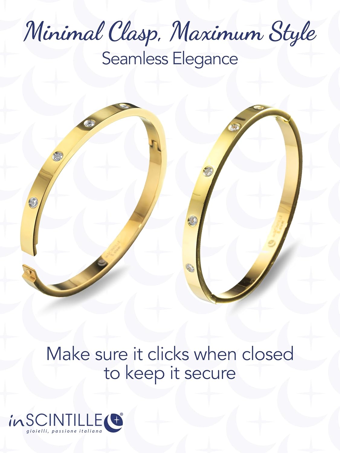 Thumbnail 3 de inSCINTILLE Bangles Bracelet Rigide en Acier Inoxydable pour Femme — Coffret Cadeau Inclus