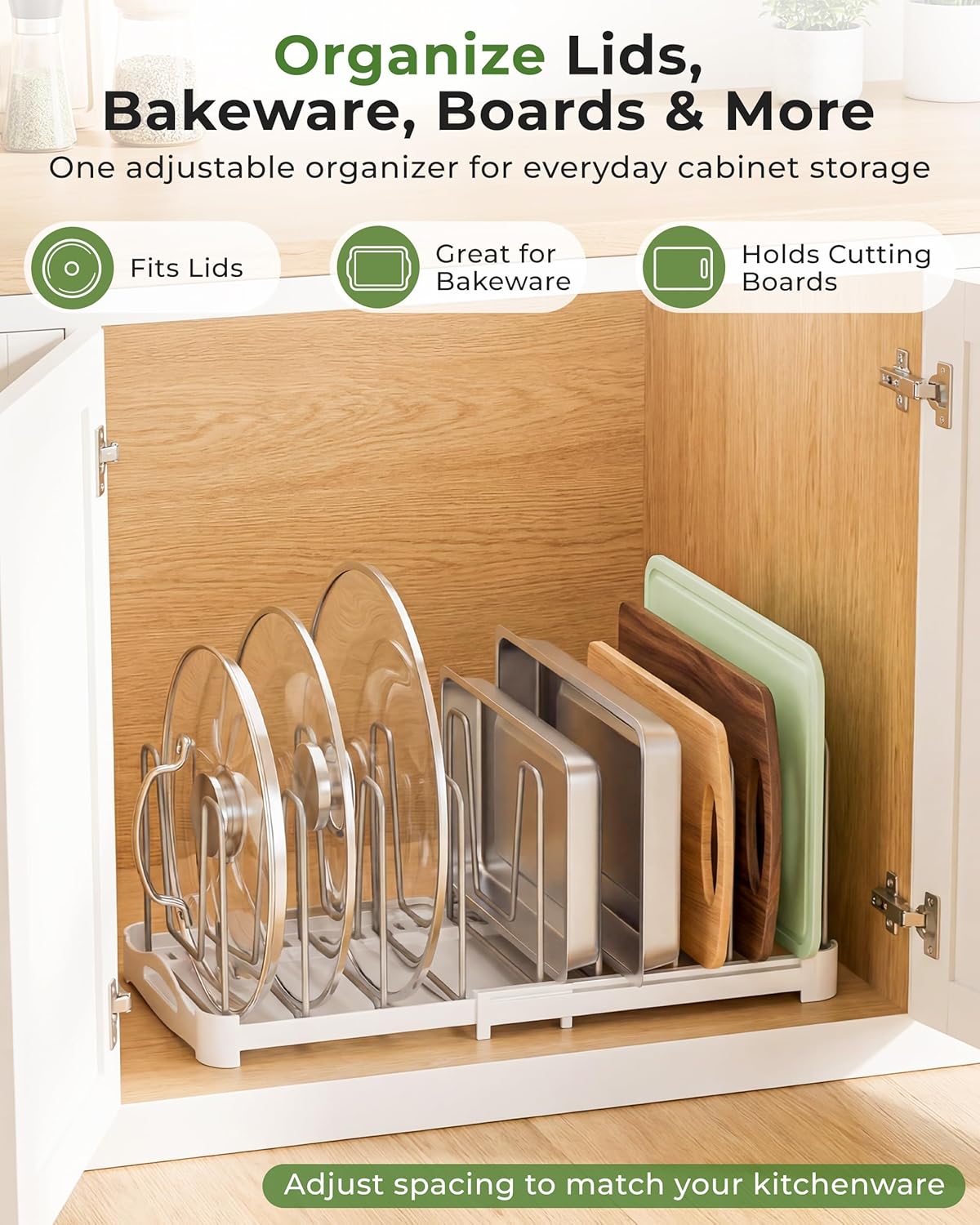 Thumbnail 1 de EVERIE Bakeware Organizer Rack, 7.7" Deep