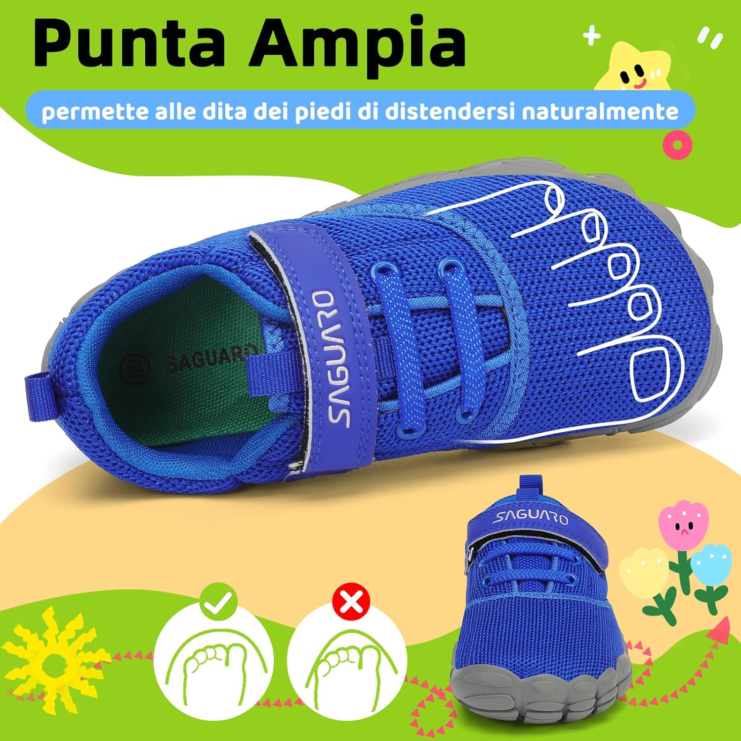 Thumbnail 1 de SAGUARO Bambini Scarpe Barefoot Morbide e Leggere – Taglie 24–36