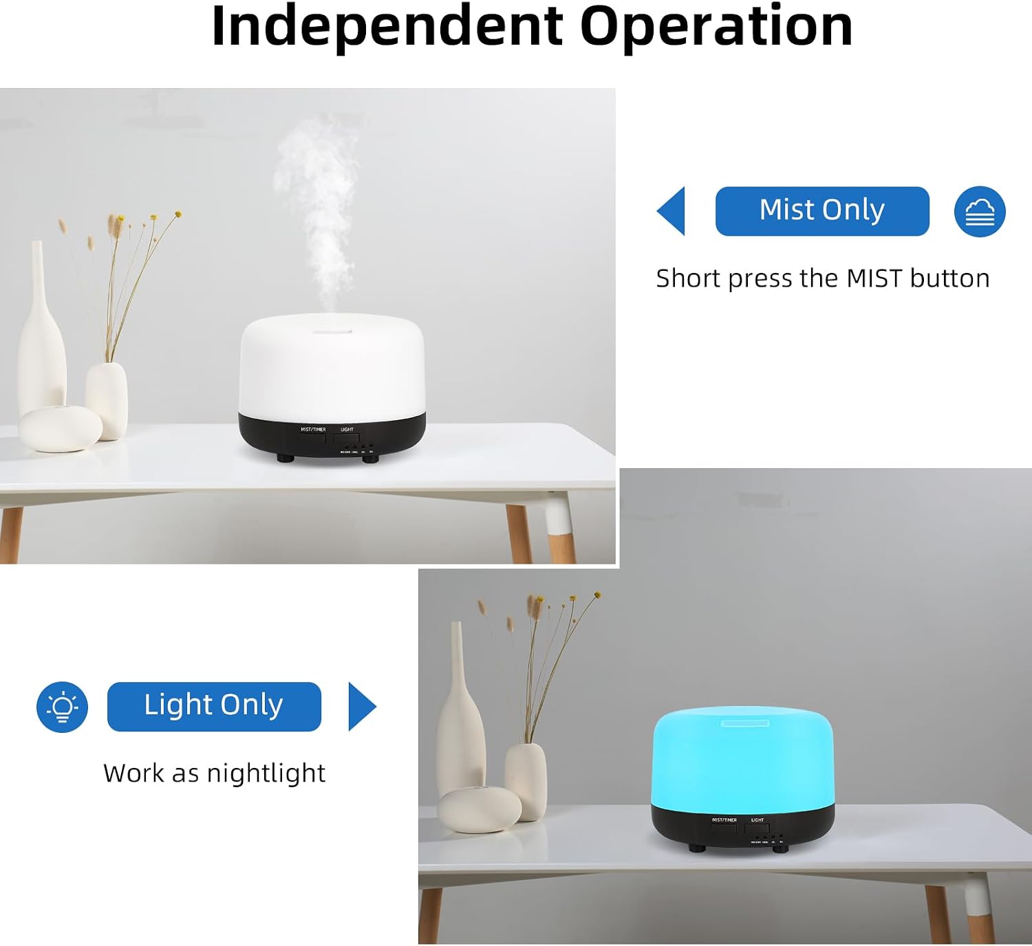 Thumbnail 2 de DIFFOFE 300ML Aromatherapy Diffuser: Quiet, Remote-Controlled Humidifier for Home and Office