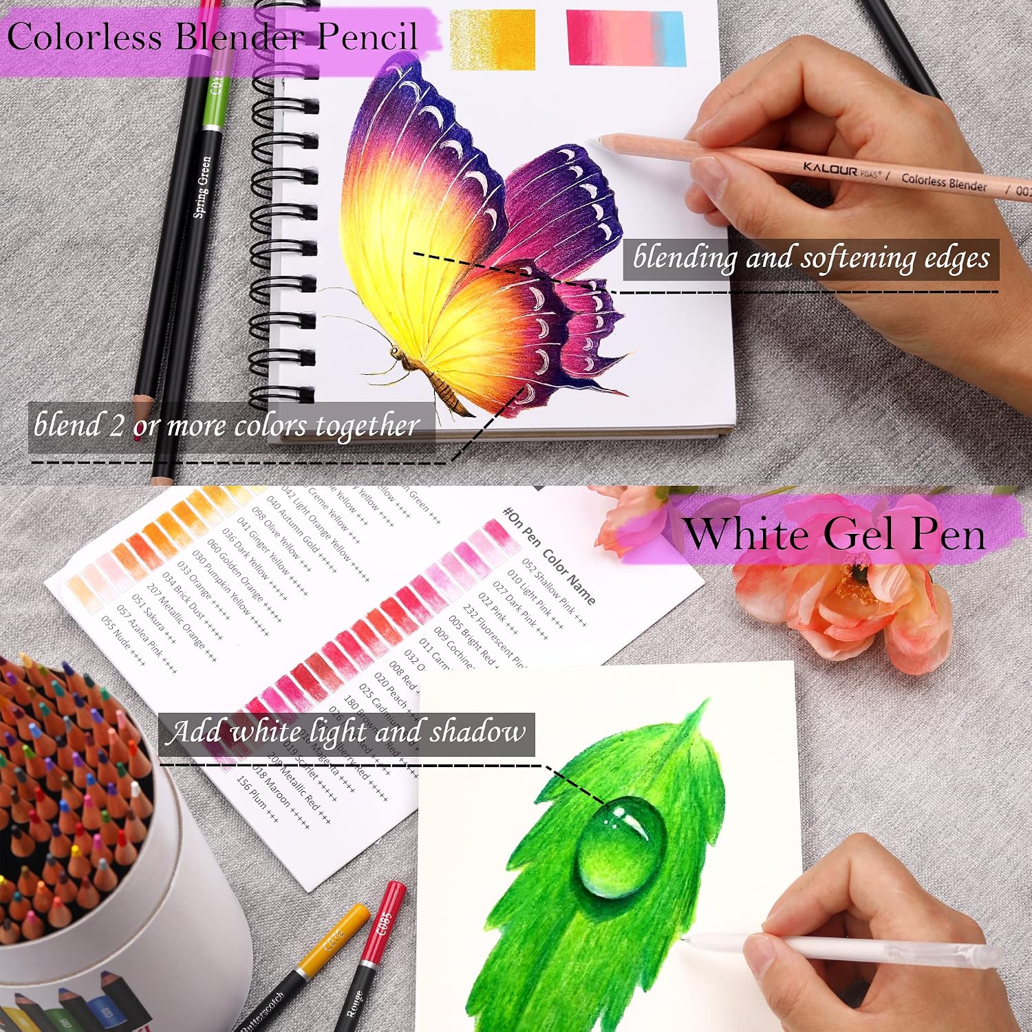 Detalle 1 de KALOUR Pro Buntstifte 120 Farben 🎨