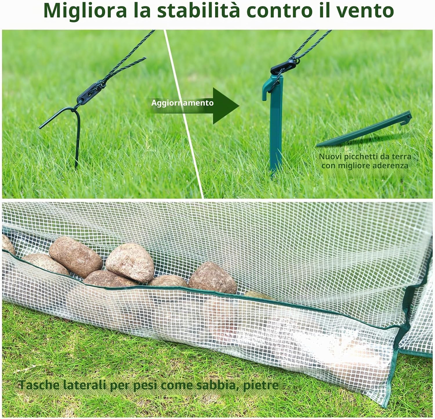 Detalle 2 de Ohuhu Serra da Giardino 180x180x200 cm – Serra a Tunnel con Finestre e Copertura in PE per Esterni