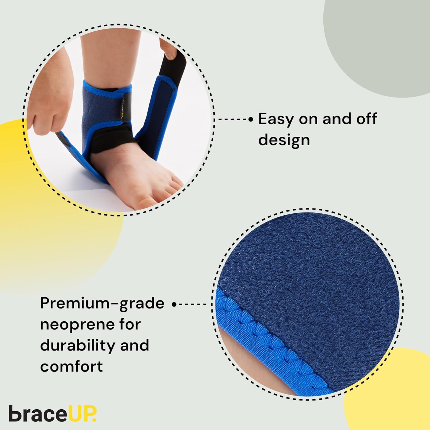 Detalle de BraceUP Kids Ankle Support – Youth Ankle Brace for Boys & Girls (Adjustable, Lightweight, S)