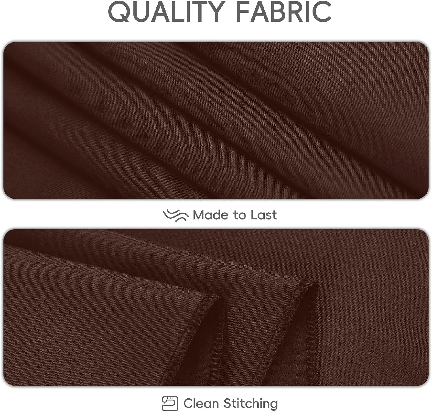 Detalle de 8 Pack Round Tablecloth 120 Inch Brown Polyester Tablecloth — Wrinkle-Resistant, Washable