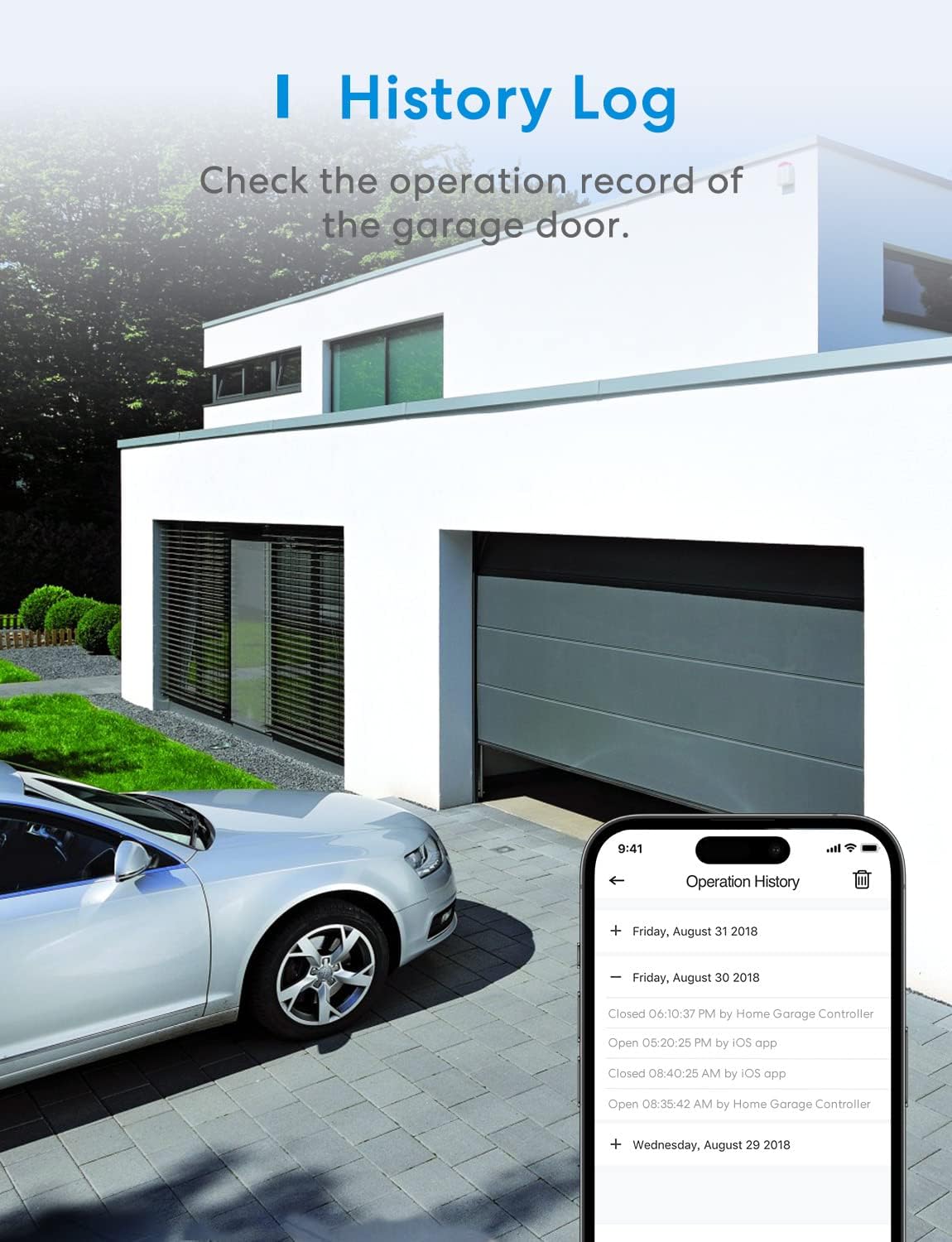 Detalle de Meross Smart Garagentoröffner WLAN mit externer Antenne für bis zu 3 Garagentore, HomeKit & Alexa/Google