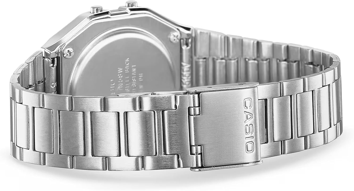 Thumbnail 3 de Casio A158WA Series Unisex Digital Watch — Silver/Black, Vintage Style