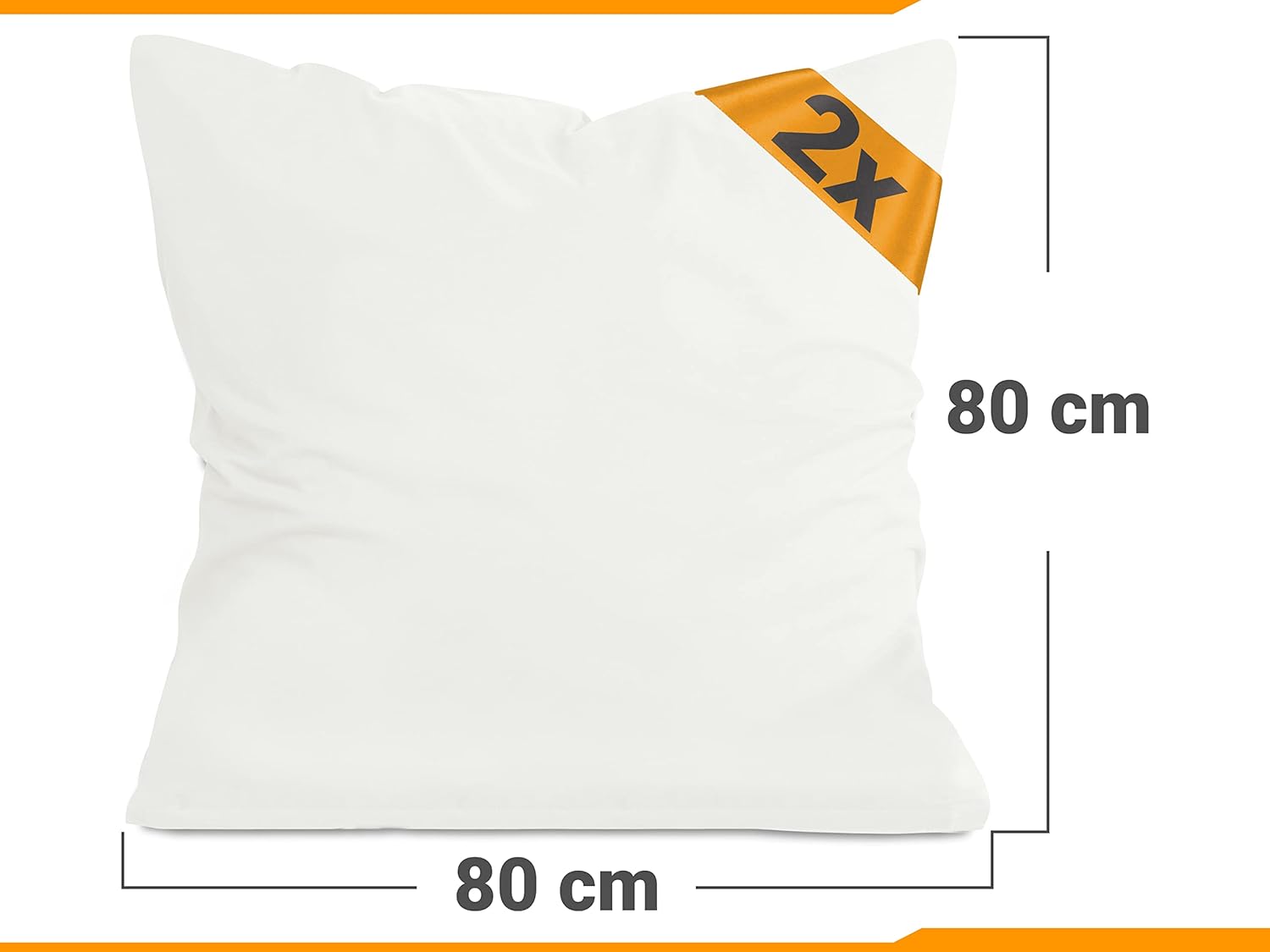 Detalle de npluseins 2er Pack Federe Jersey di Cotone 80x80 cm, Bianco – Set da 2