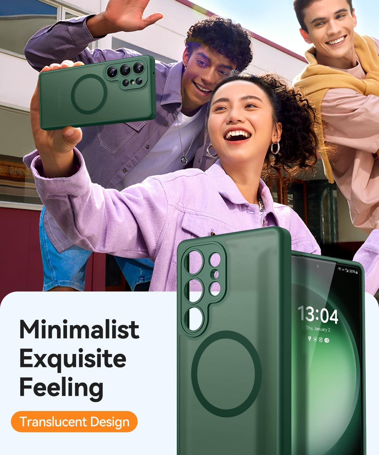 Thumbnail 6 de CANSHN Coque Magnétique pour Samsung Galaxy S23 Ultra – protection complète translucide, magnétique et antichute