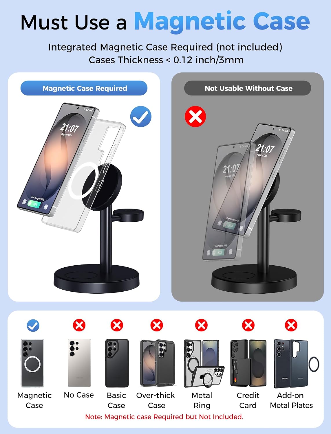 Detalle 2 de Aeinidi Samsung wireless charger, 15W