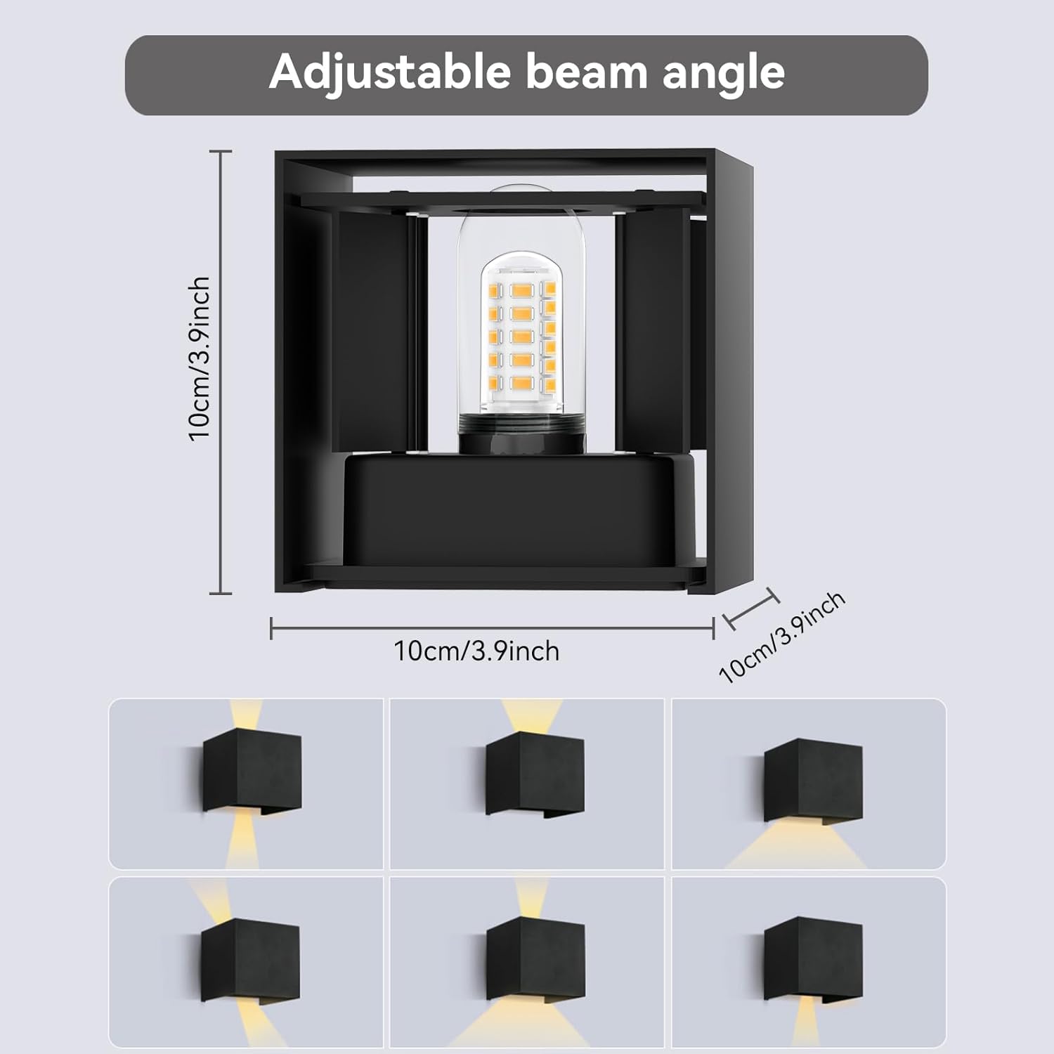 Thumbnail 1 de LED Wandleuchte für Innen & Außen mit austauschbarer G9-Lampe (1 Stück) – Graphitschwarz, 2700K warmweiß