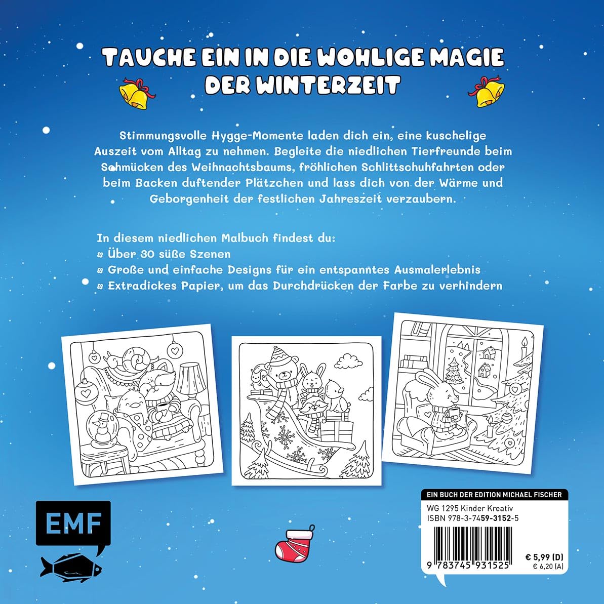 Detalle 2 de Cozy Coloring – Christmas Hygge, julig målarbok för avkoppling