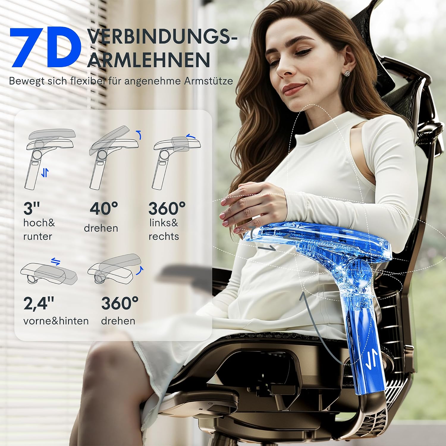 Thumbnail 3 de FLEXISPOT ErgoX Pro Ergonomischer Bürostuhl