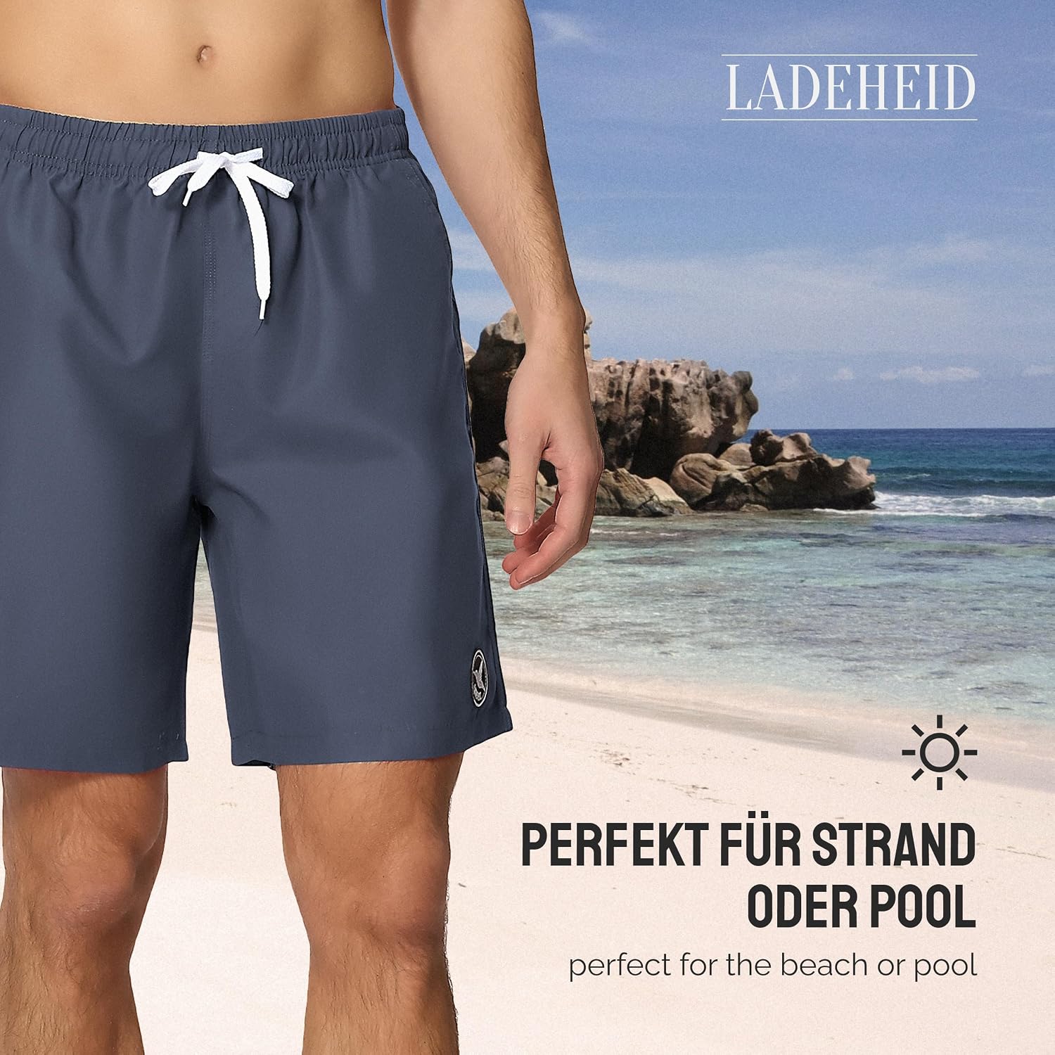 Detalle de Ladeheid LA40-129-SWS heren zwemshort met mesh binnenbroekje en zakken