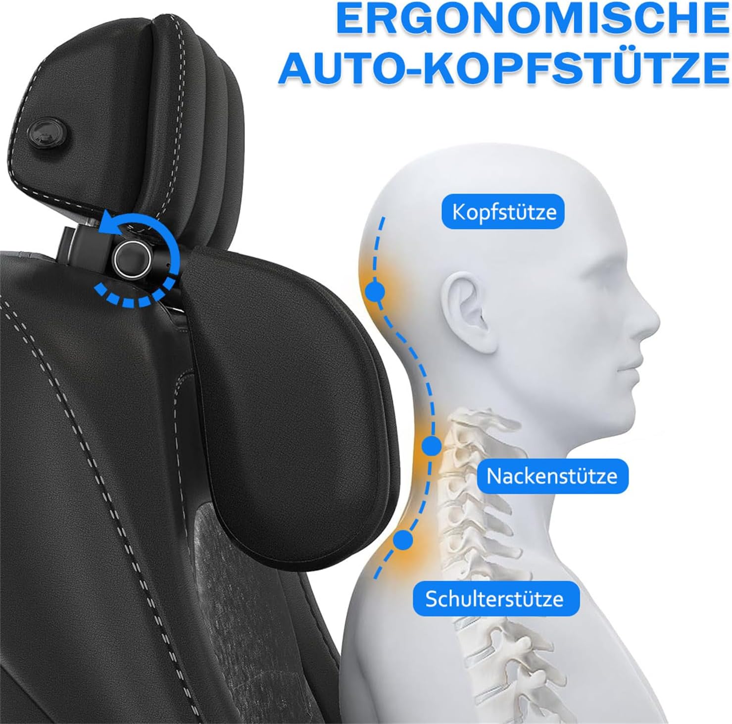 Thumbnail 2 de Kopfstütze Auto Kinder – 360° drehbare Nackenstütze mit Memory Foam, Halterung und Aromatherapie