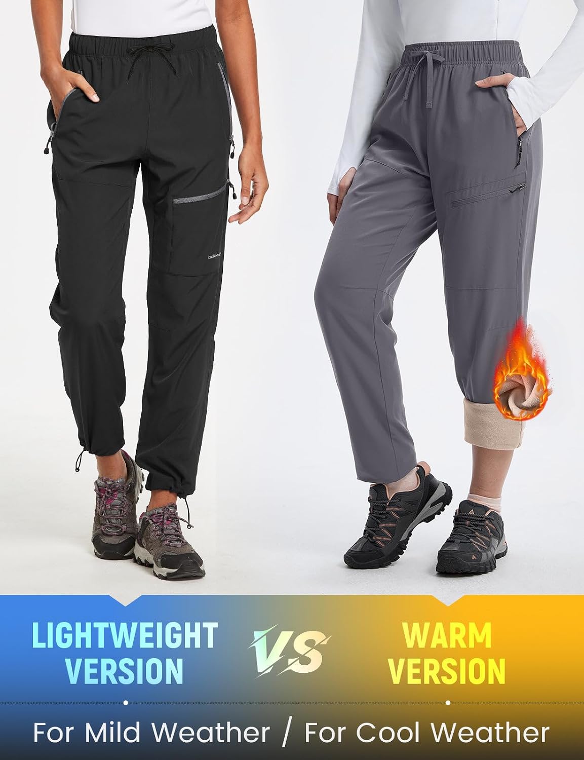 Thumbnail 2 de baleaf Women's Fleece-Lined Hiking Pants, Water-Resistant Softshell with Zip Pockets