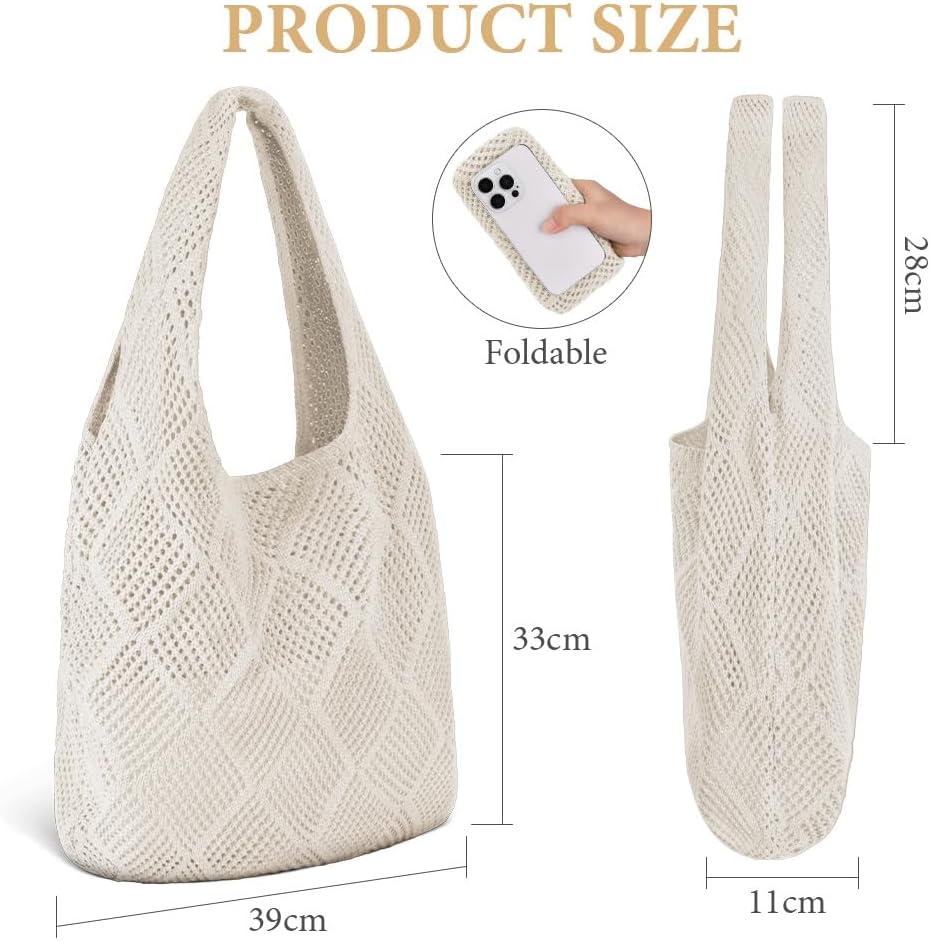 Thumbnail 3 de Aucuu crochet mesh tote bag