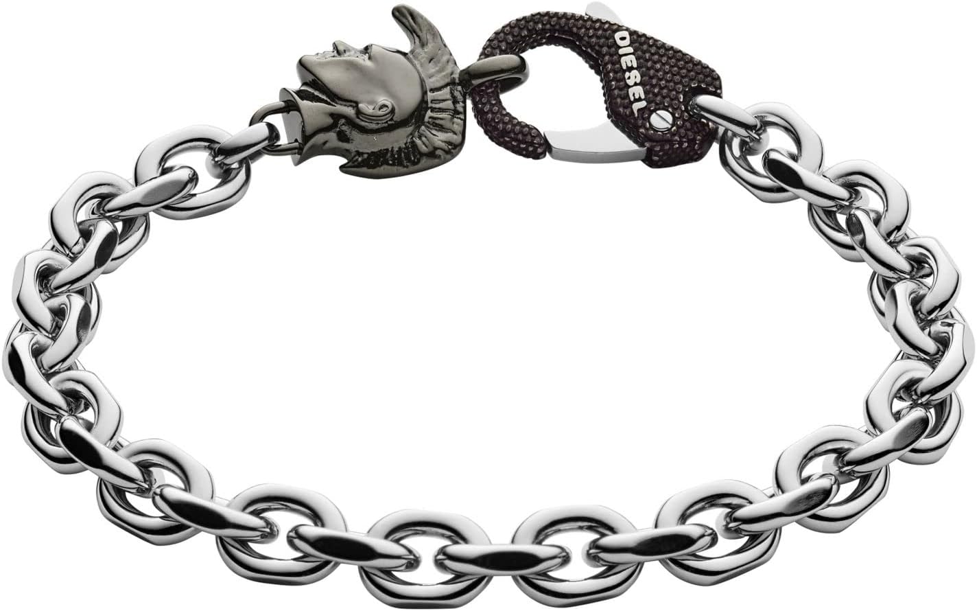 Thumbnail 5 de Diesel bracelet homme en acier inoxydable 2 tons rouge, fermoir mousqueton