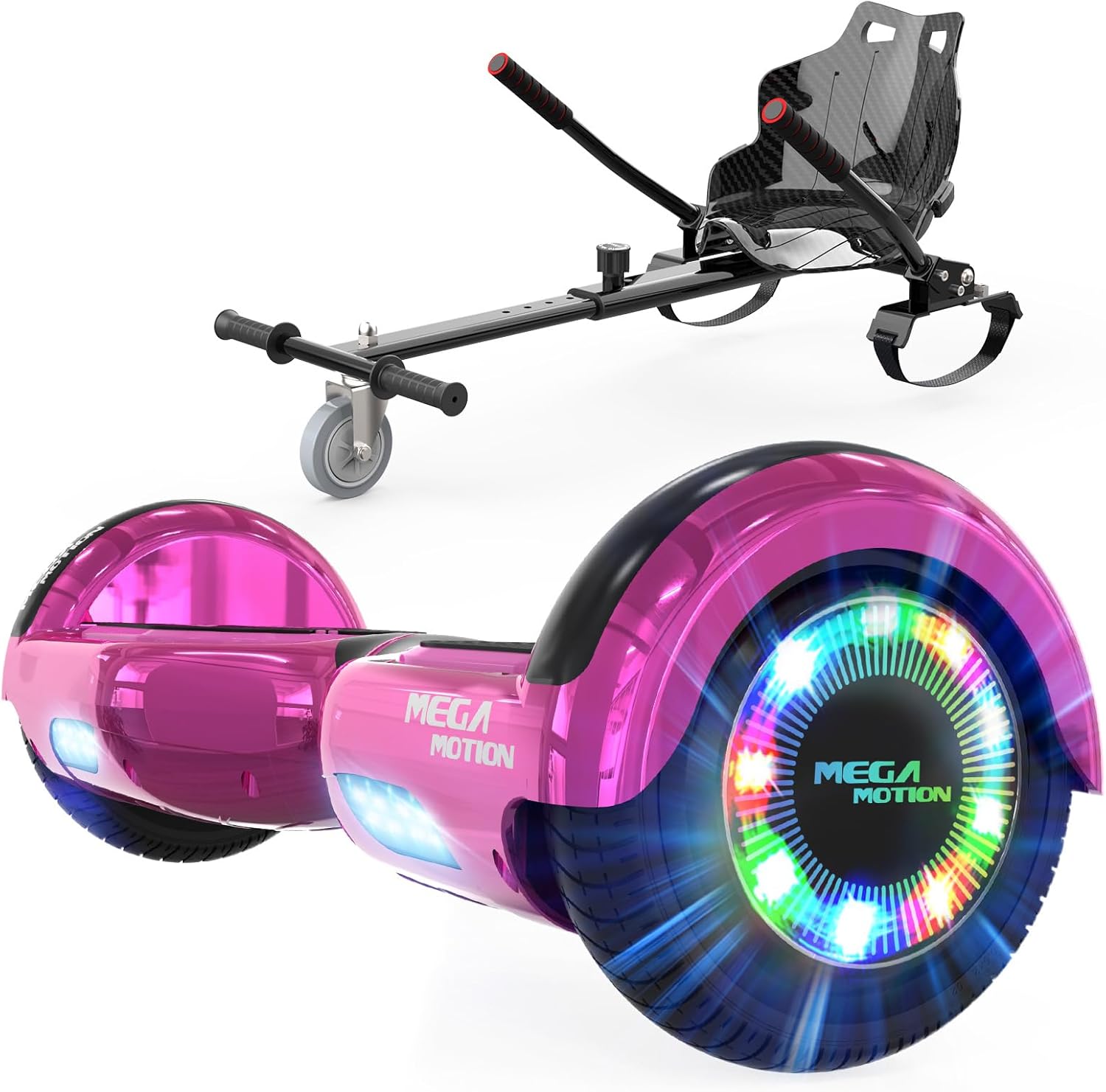 Thumbnail 6 de MEGA MOTION 6.5 Zoll Hoverboard mit Sitz – sicherer Einstieg, Bluetooth-Lautsprecher und LED-Lichtpaket