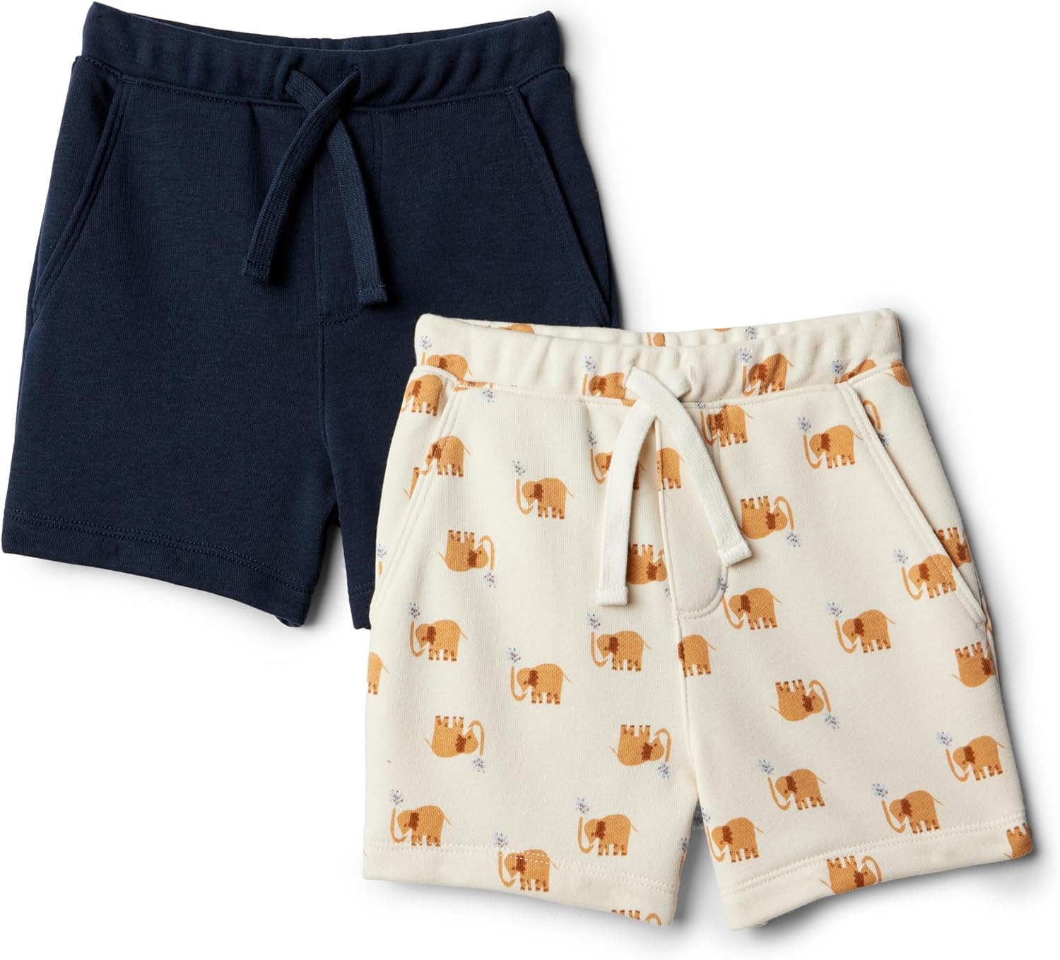 Detalle de Amazon Essentials x Sofia Grainge Short à enfiler en maille et tissu éponge – Lot de 2 (garçon, 12M et 3 ans)