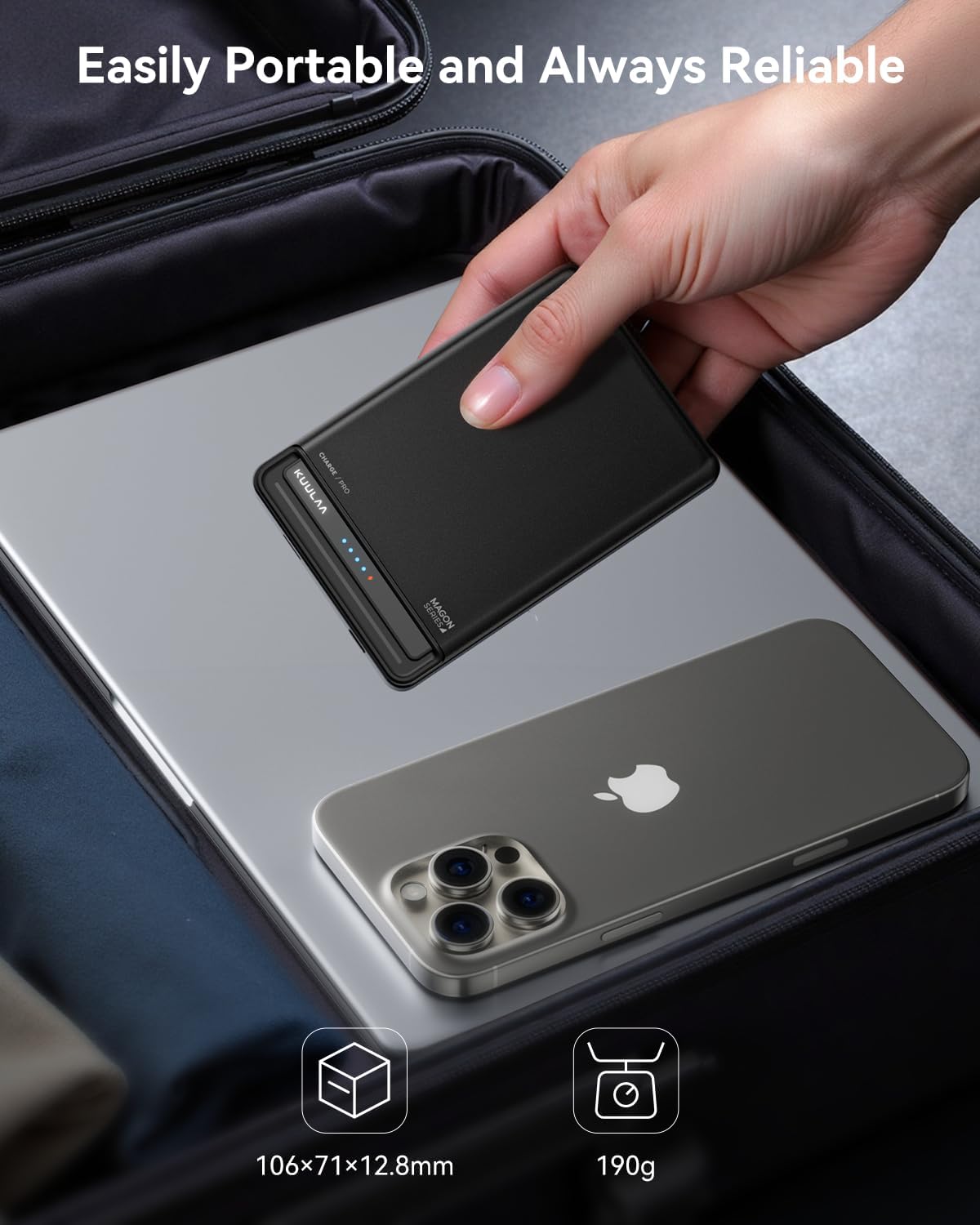 Thumbnail 5 de Kuulaa MagSafe Power Bank 10,000mAh Slim Magnetic (13mm) — USB-C in/out & wireless charging up to 15W