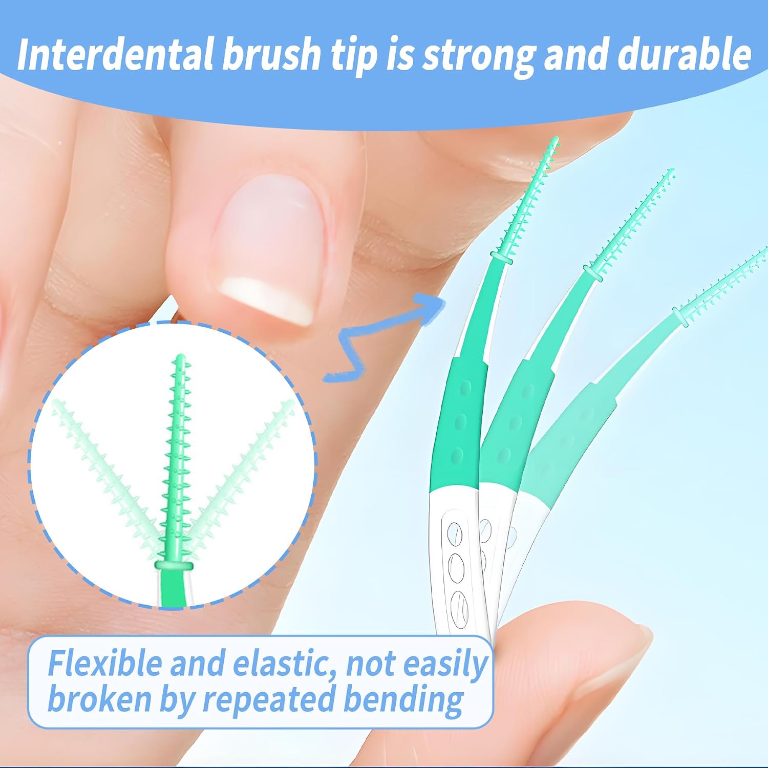 Detalle de 84 Pezzi Scovolini Dentali Curvi in Silicone – Pulizia Interdentale Delicata e Efficace per Casa, Viaggi e Ufficio