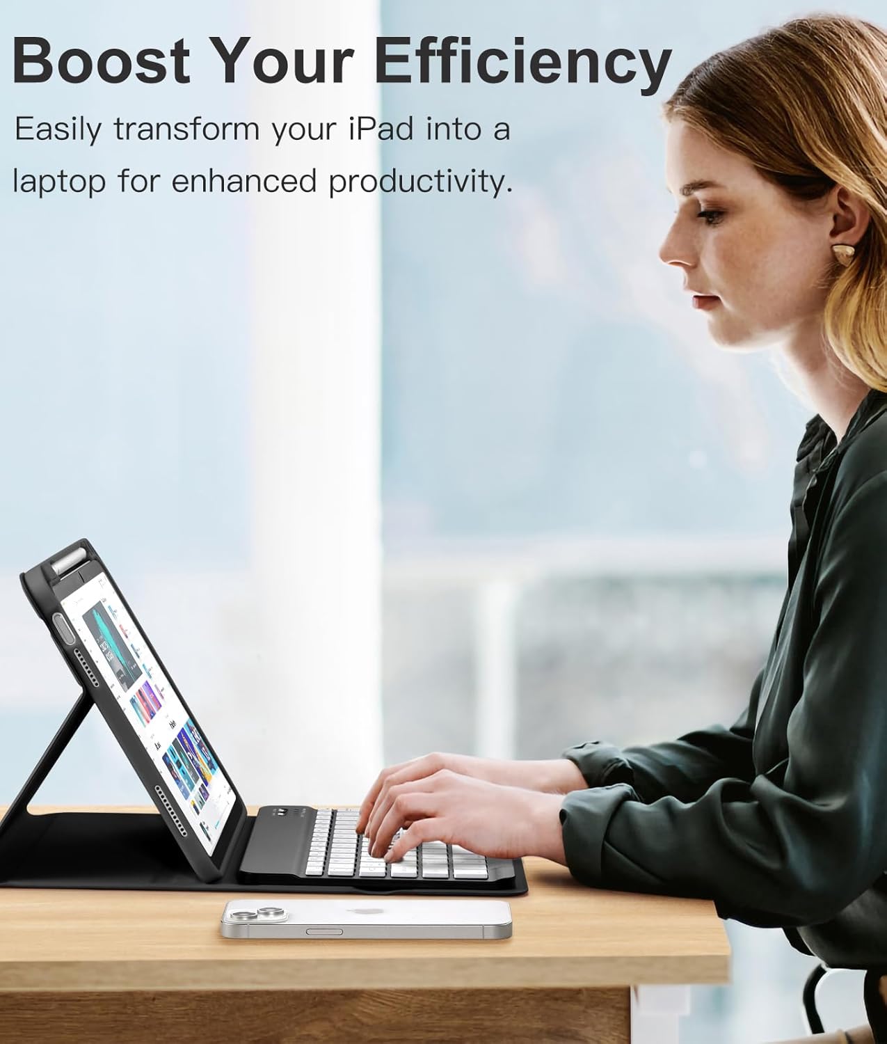 Thumbnail 6 de Vobafe Keyboard Case for iPad A16 11th Gen / 10th Gen (11/10.9 inch) with 7‑colour Backlit Detachable Keyboard – UK layout