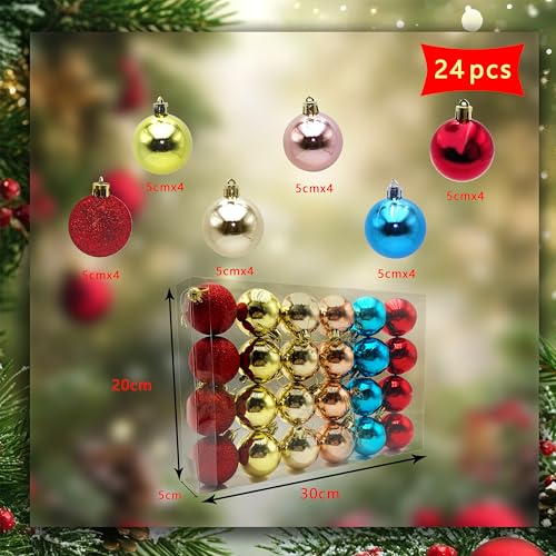 Detalle 2 de Lot de 24 boules de Noël Xcdhemde ⚡