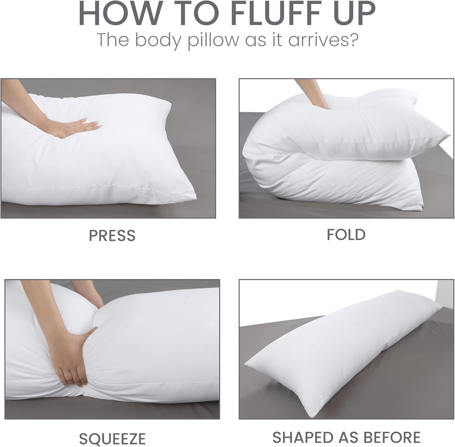 Thumbnail 6 de Utopia Bedding Full Body Pillow, 20 x 54-Inch White Polyester Fill