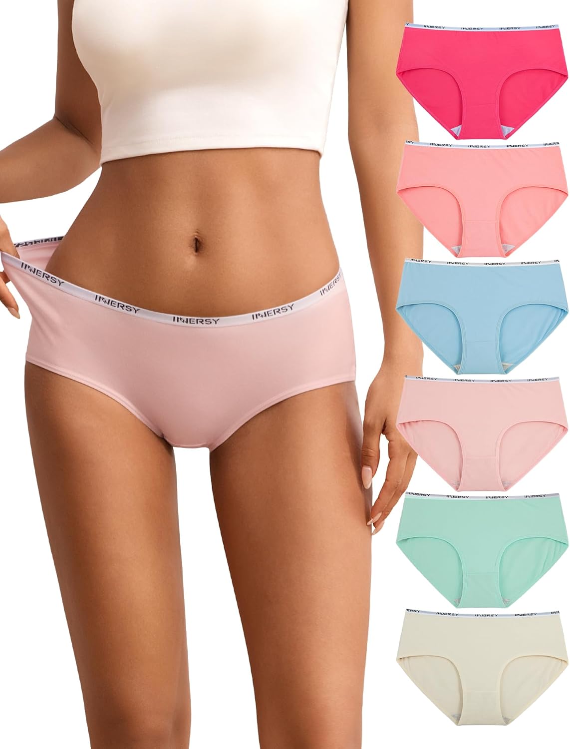Thumbnail 6 de INNERSY Damen Unterwäsche Slips 6er Pack aus Baumwolle – Hoodie Hipster, bequem & formstabil