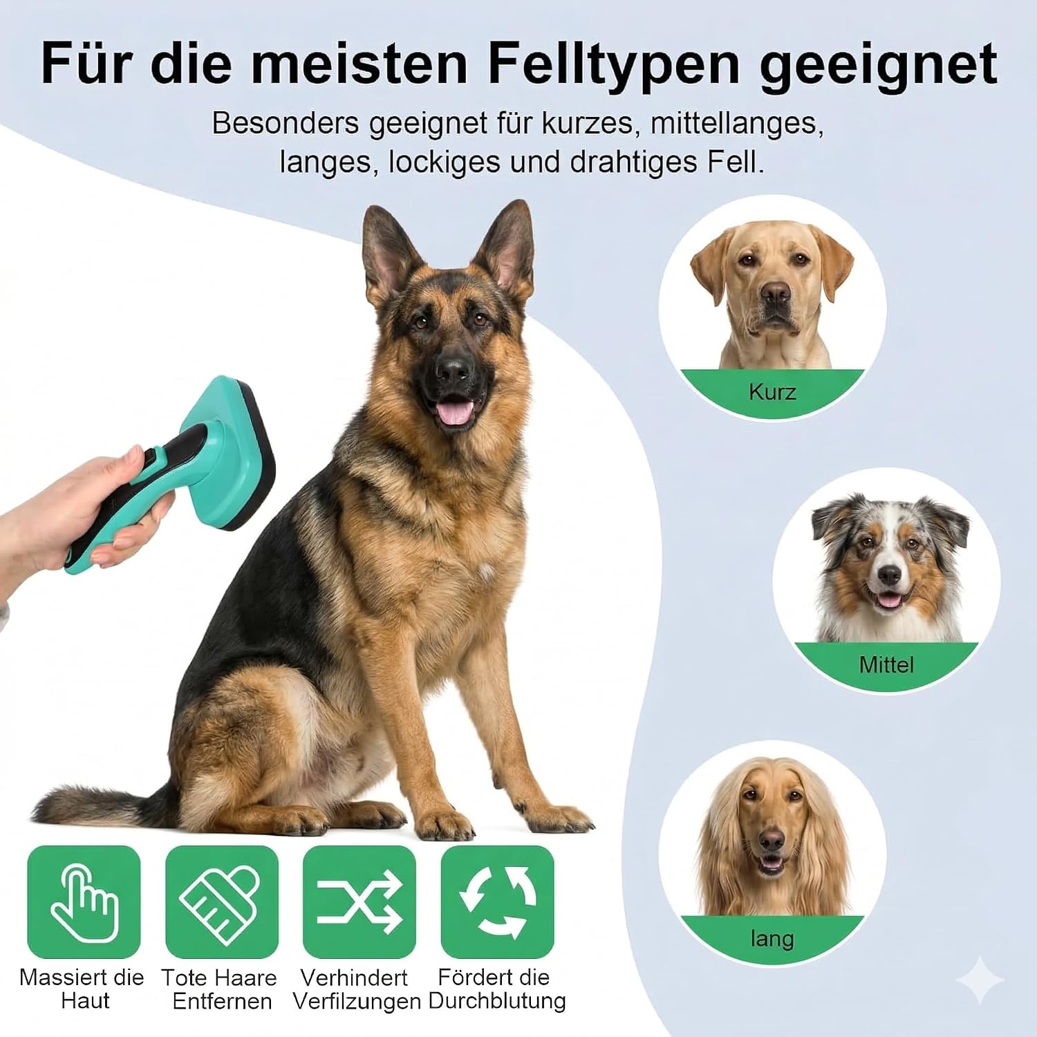 Detalle 2 de WOPQAEM Hundebürste für Kurzhaar 10 mm