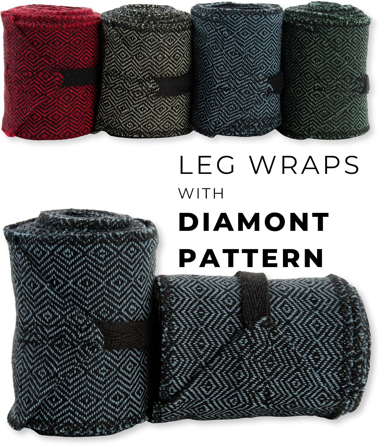 Detalle de HEMAD Viking beenwarmers van 100% katoen met Hodur-ruitpatroon in blauw en zwart