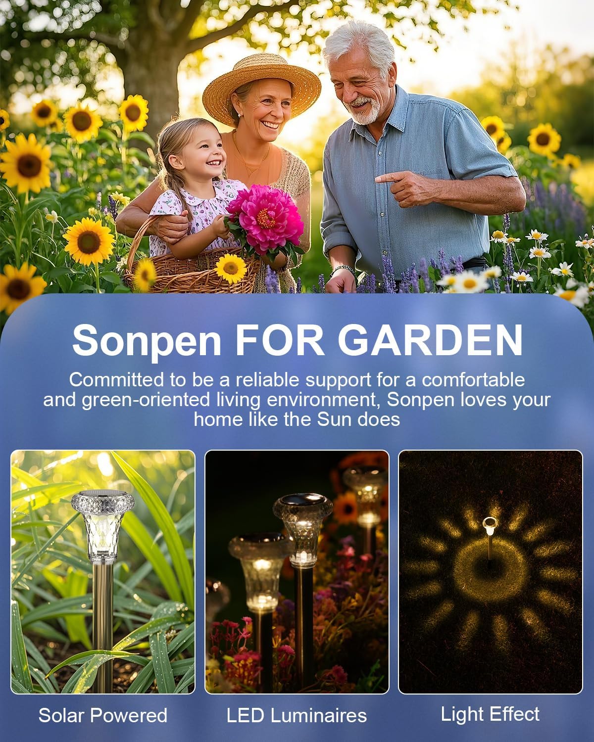 Thumbnail 4 de SonPen 6er-Set Solarlampen für außen mit LED, IP65 Edelstahl (Warmweiß) – Solar-Gartenleuchten für Wege & Terrasse