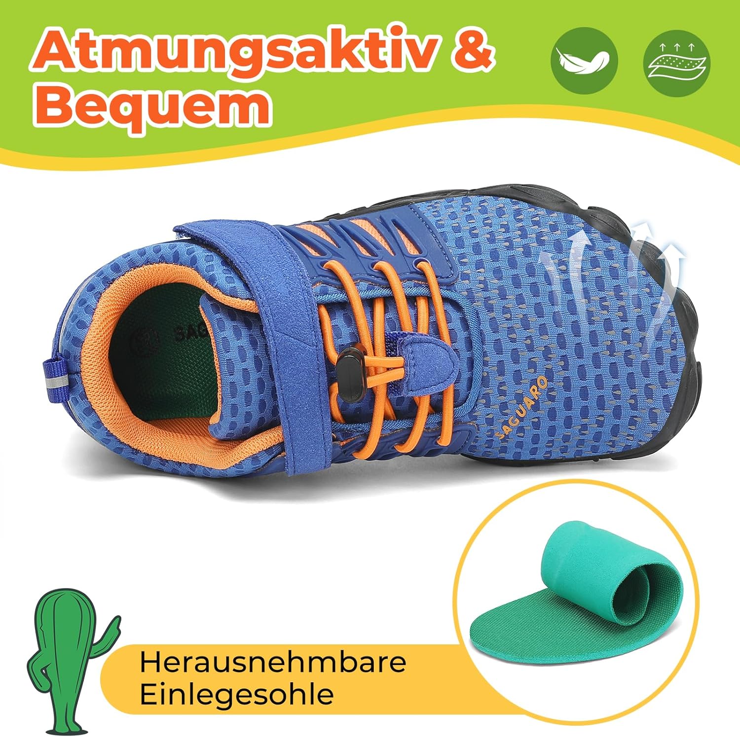 Detalle de SAGUARO Barfußschuhe Kinder – Barfußschuhe, schnell trocknend, Gr. 24–36