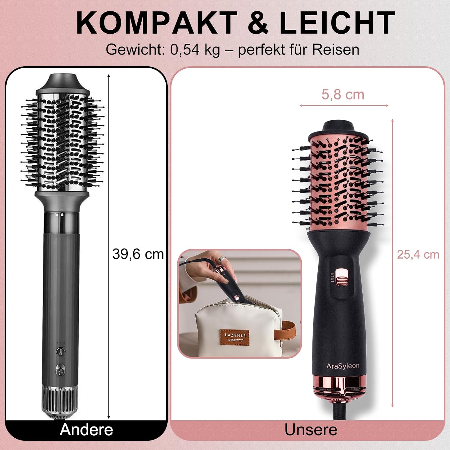 Detalle de Reise Warmluftbürste 700 W AraSyleon 275 g