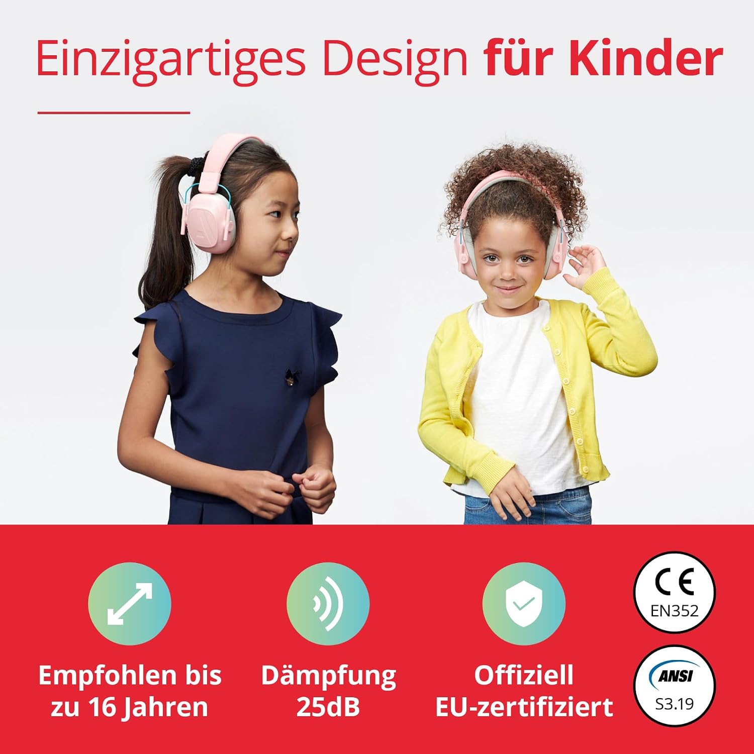 Thumbnail 1 de Alpine Muffy Lärmschutz-Kopfhörer für Kinder bis 16 Jahre (rosa) – Komfort mit verstellbarem Kopfband