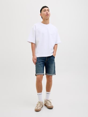 Detalle de JACK & JONES Pantalones cortos para hombre – Denim azul, ajuste regular