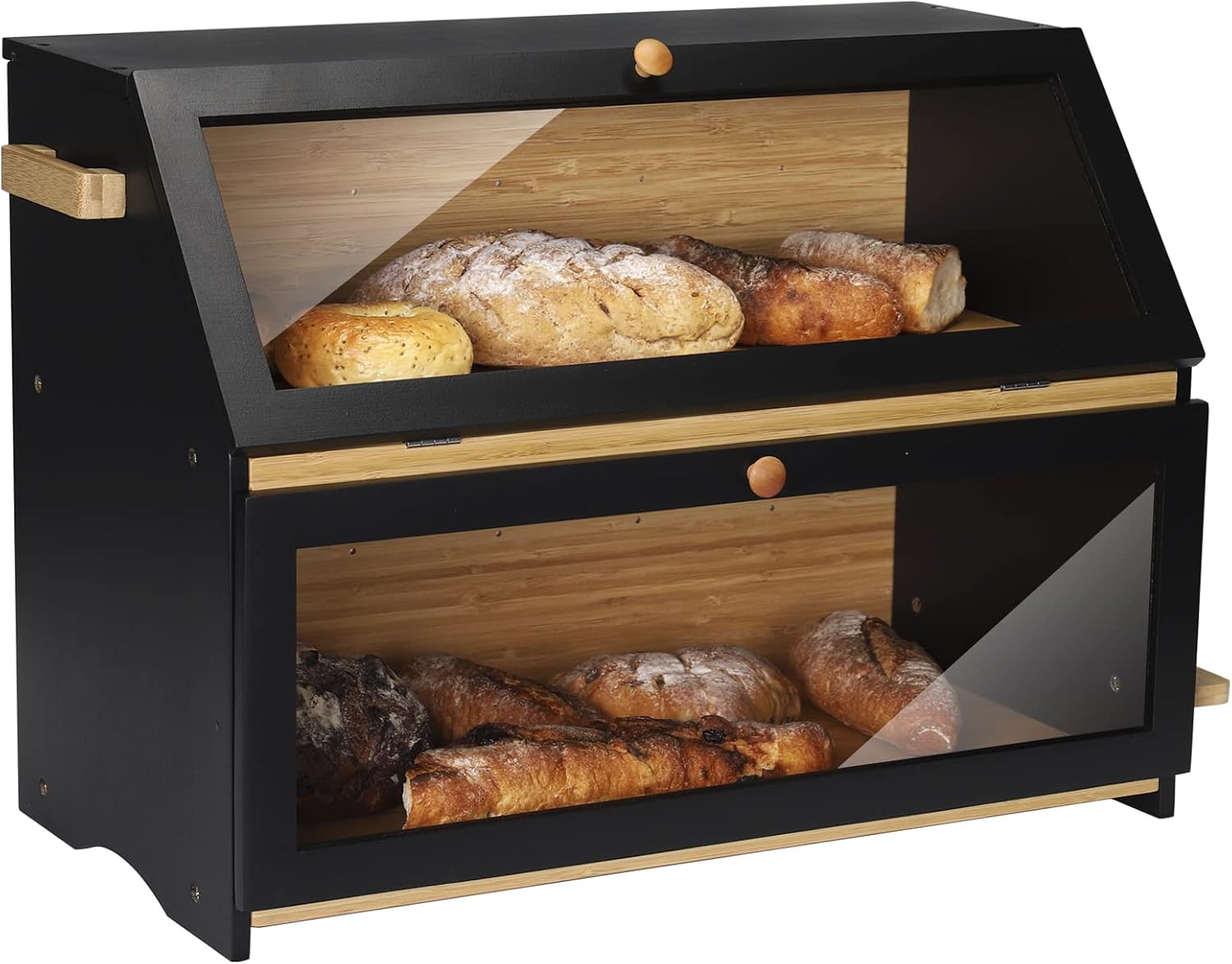 Detalle de Leader Accessories Double Decker Bamboo Bread Bin 2-Layer