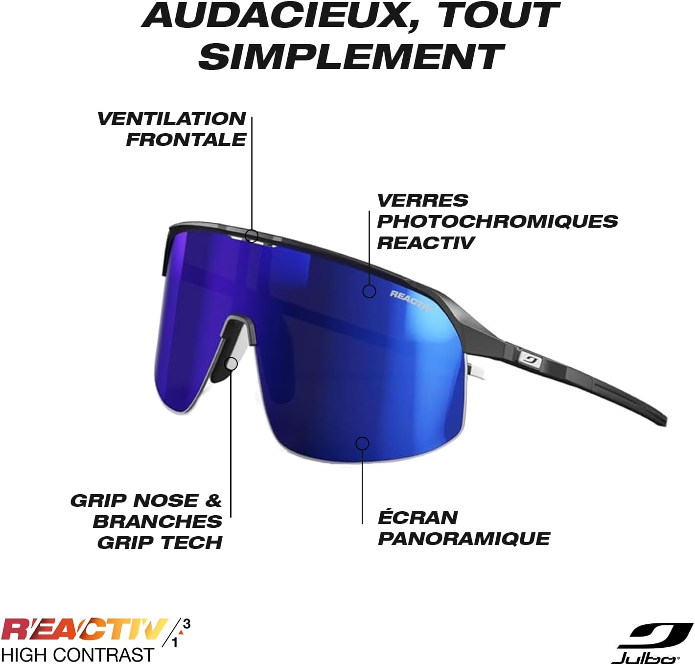 Detalle de Julbo DENSITY lunettes de soleil pour course à pied, trail et vélo (adulte mixte)