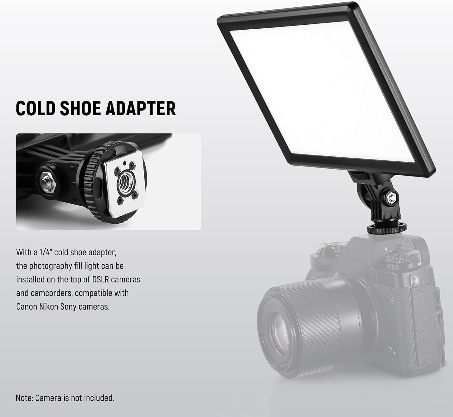 Thumbnail 5 de NEEWER NL-116AI 9" Dimmable LED Video Light Panel with Desk Tripod, 3200K–5600K CRI95+