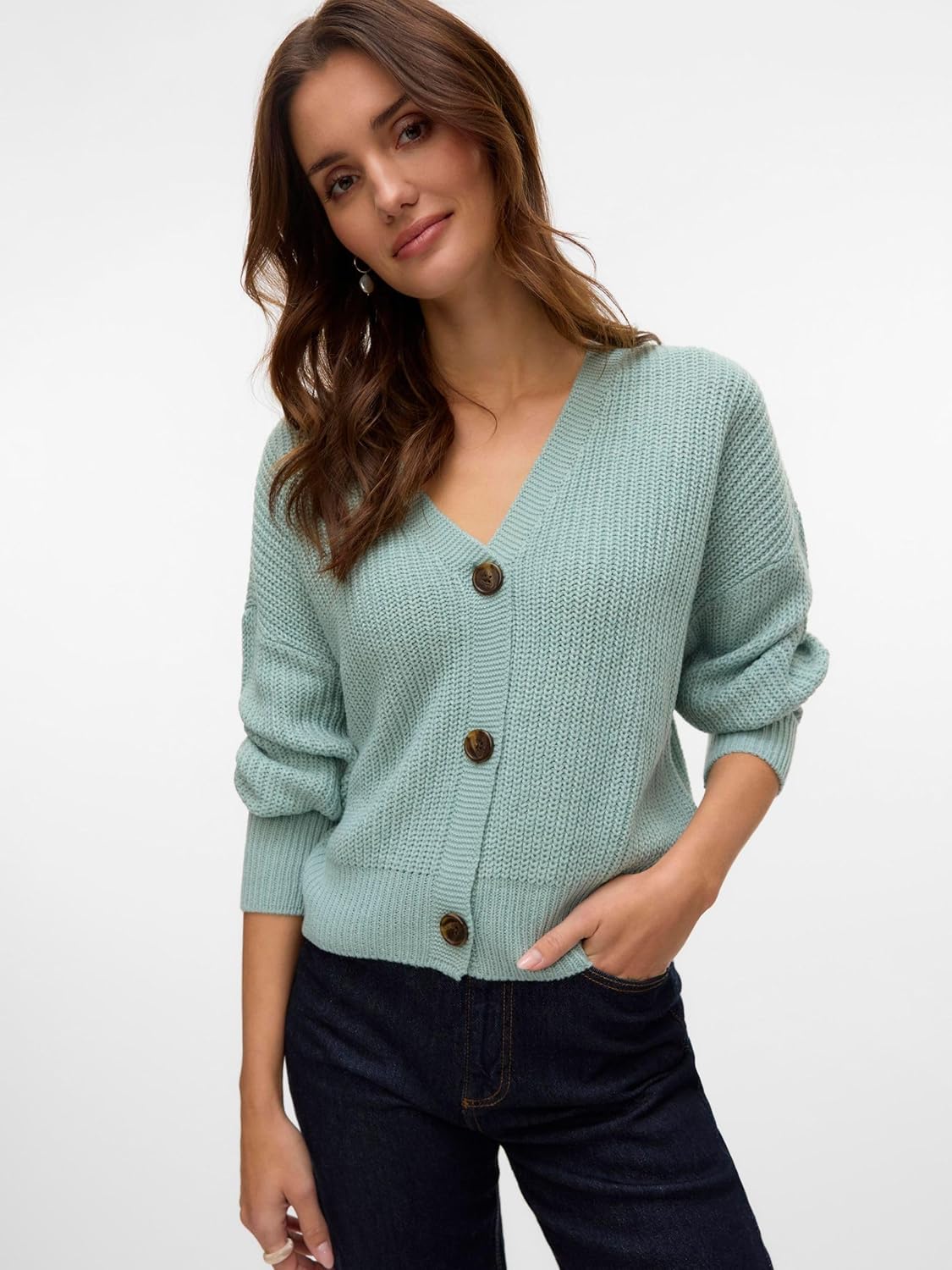 Thumbnail 4 de VERO MODA VMLEA Strickjacke – Damenstrick mit V-Ausschnitt