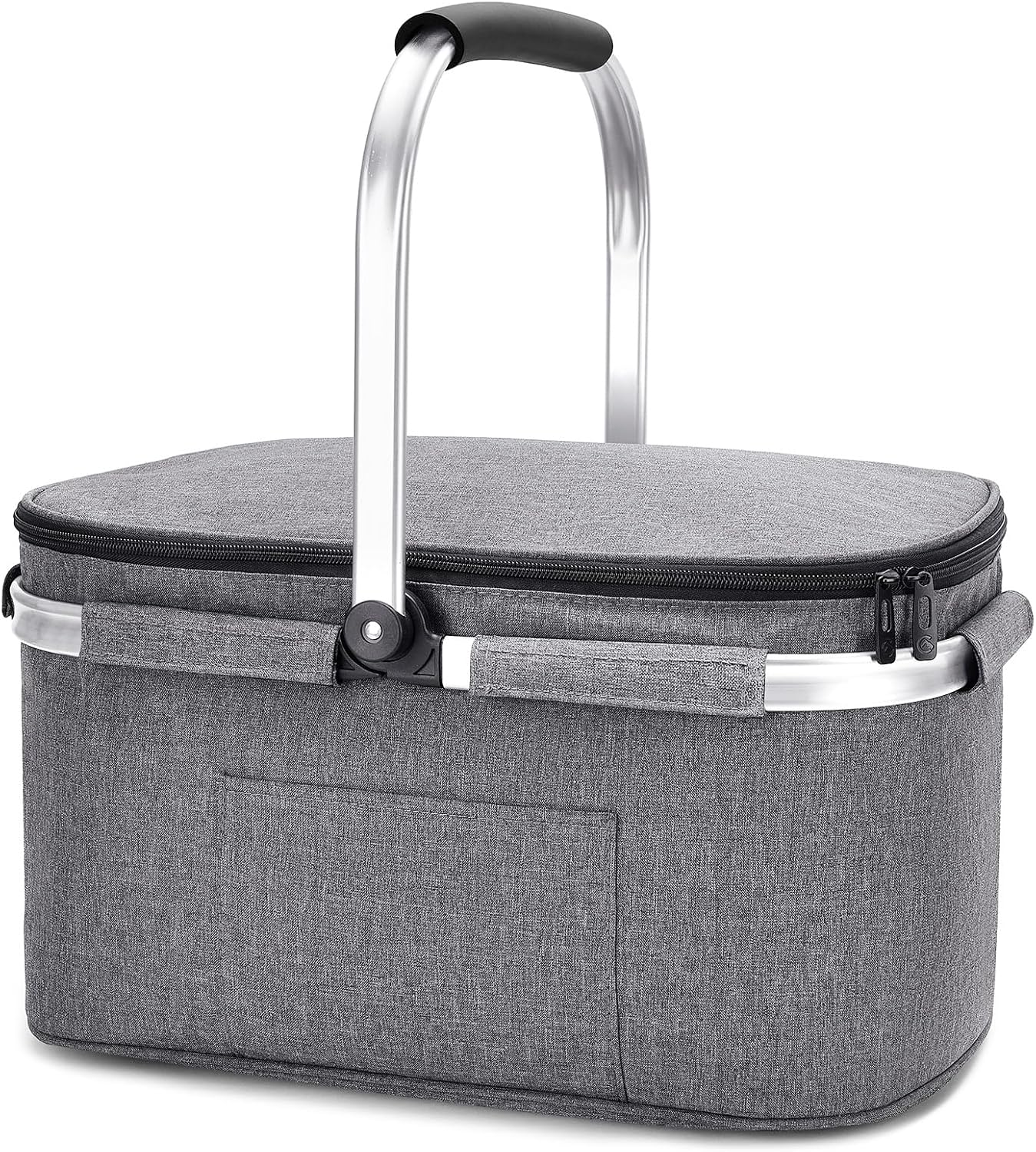 Detalle de ALLCAMP große faltbare Kühltasche mit Deckel – Thermo-Picknickkorb für 2 Personen, isoliert, auslaufsicher