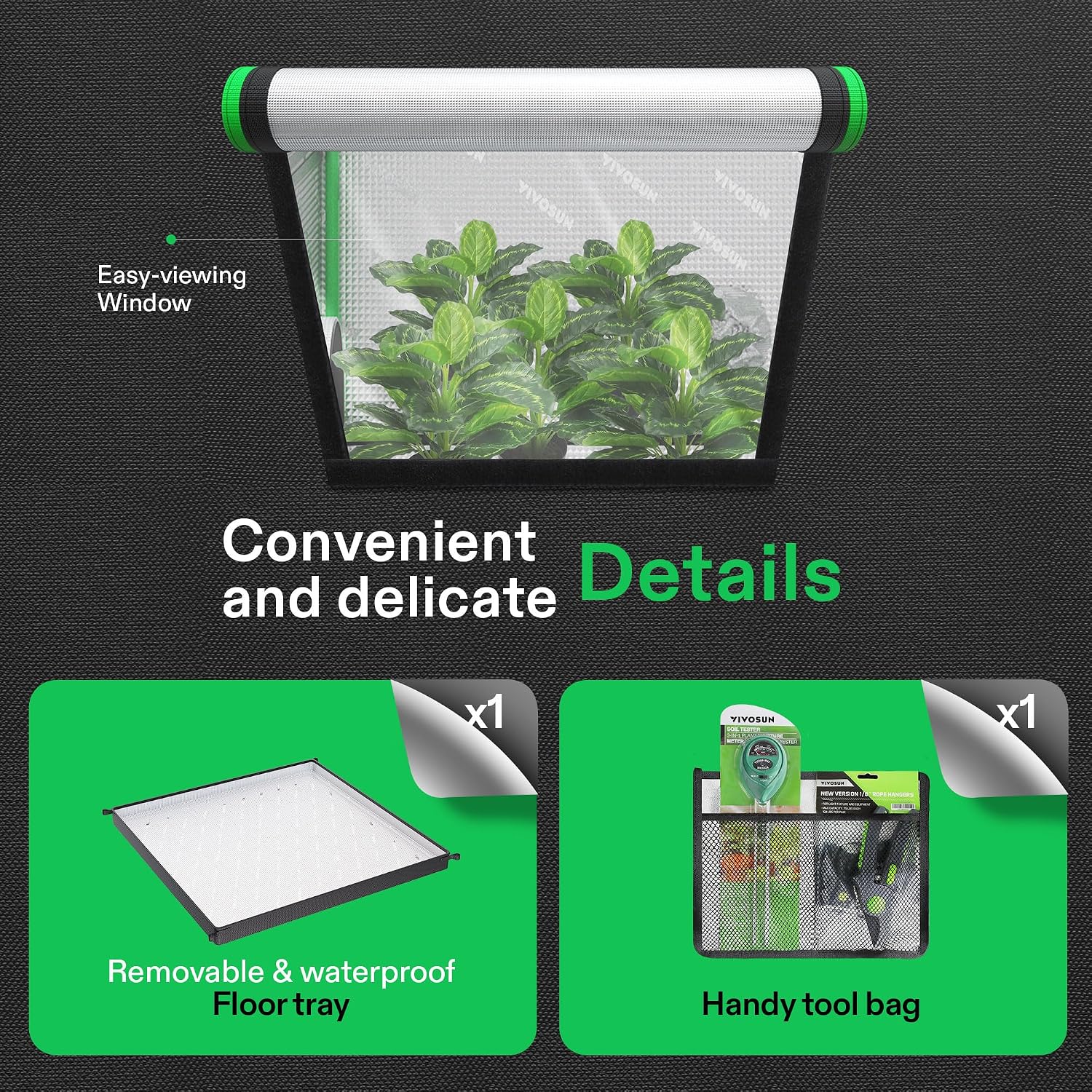 Detalle de VIVOSUN Grow Tent 108" x 48" x 80