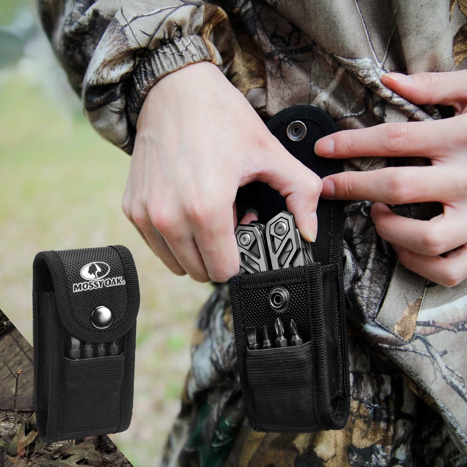 Thumbnail 6 de Mossy Oak 21-in-1 multifunctionele tang van roestvrij staal met draagtas